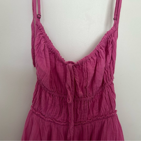 Free People Pink Casual Mini Dress boho-size M - Picture 4 of 7